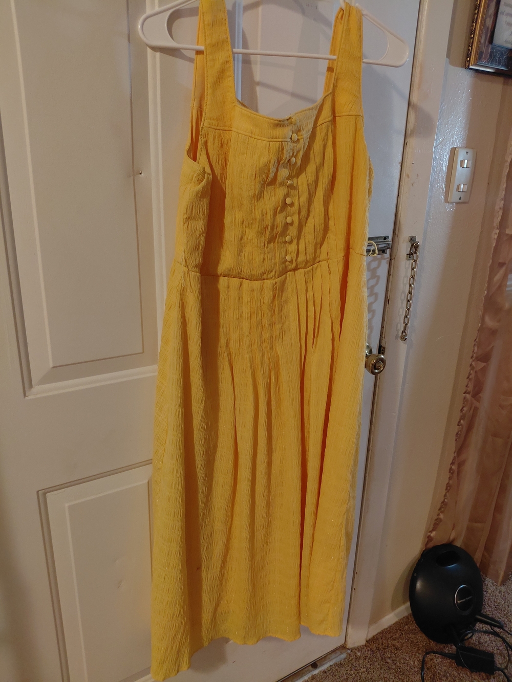 DKNY Sunny Yellow Button-Front Maxi Dress